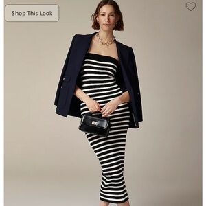 J Crew Cyan strapless sweater-dress in stripe